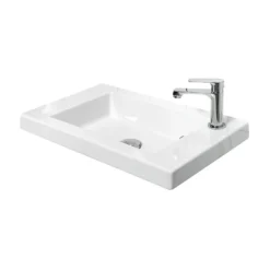 Miller London 60 Wall Hung Two Door Vanity Unit + Basin (White) -Duravit Bathroom Shop 166w1 ln