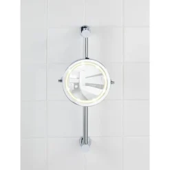 Wenko Power-Loc LED Carpi 5x Magnification Wall Mounted Mirror -Duravit Bathroom Shop 20907100 d2