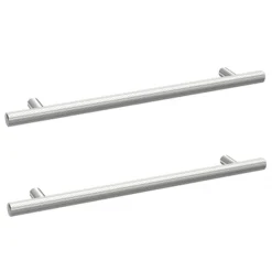 2 X Arezzo Industrial Style Knurled 'T' Chrome Handles (192mm Centres)
