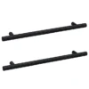 2 X Arezzo Industrial Style Knurled 'T' Bar Matt Black Handles (192mm Centres) 1 2 X Arezzo Industrial Style Knurled 'T' Bar Matt Black Handles (192mm Centres) -Duravit Bathroom Shop 2xaz22l
