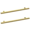 2 X Arezzo Industrial Style Knurled 'T' Bar Brushed Brass Handles (192mm Centres) -Duravit Bathroom Shop 2xaz32l