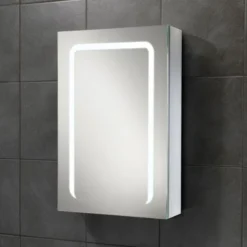 HIB Stratus 50 LED Demisting Aluminium Mirror Cabinet