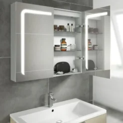 HIB Stratus 60 LED Demisting Aluminium Mirror Cabinet -Duravit Bathroom Shop 46900 d1