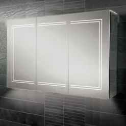 HIB Edge 120 LED Illuminated Aluminium Mirror Cabinet -Duravit Bathroom Shop 49700 l