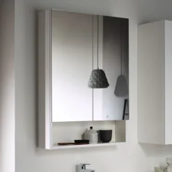 Geberit Selnova Square S 588mm White 2-Door Mirror Cabinet -Duravit Bathroom Shop 501.264.00.1 l2