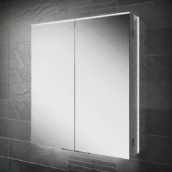 HIB Ether 60 LED Illuminated Aluminium Mirror Cabinet -Duravit Bathroom Shop 50600 l