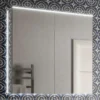HIB Ether 80 LED Illuminated Aluminium Mirror Cabinet -Duravit Bathroom Shop 50700 l