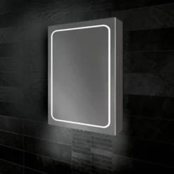 HIB Vapor 50 LED Illuminated Aluminium Mirror Cabinet -Duravit Bathroom Shop 51400 l