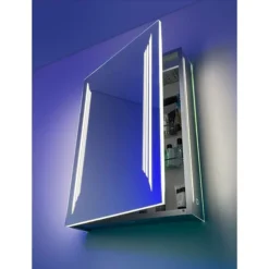 HIB Dimension 50 Bluetooth LED Illuminated Aluminium Mirror Cabinet -Duravit Bathroom Shop 54500 d4