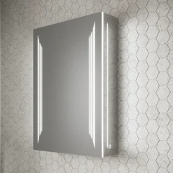 HIB Dimension 50 Bluetooth LED Illuminated Aluminium Mirror Cabinet -Duravit Bathroom Shop 54500 l