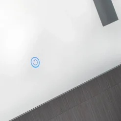 Searchlight Illuminated 2 Light Touch Bathroom Mirror With Shaver Socket -Duravit Bathroom Shop 7450 d2