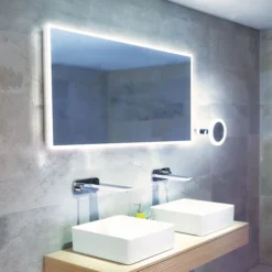 HIB Globe 120 LED Ambient Rectangular Mirror -Duravit Bathroom Shop 78700000 d2