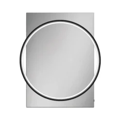 HIB Solas 50 LED Illuminated Mirror (Matt Black Frame) -Duravit Bathroom Shop 79520500 d1