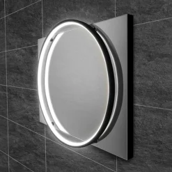HIB Solas 50 LED Illuminated Mirror (Matt Black Frame) -Duravit Bathroom Shop 79520500 l