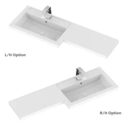 Apollo2 1100 Gloss Grey Combination Furniture Pack (excl. Pan + Cistern) W. Matt Black Handles -Duravit Bathroom Shop ap1100gmbd1n