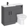 Apollo2 1100 Gloss Grey Combination Furniture Pack (excl. Pan + Cistern) W. Matt Black Handles -Duravit Bathroom Shop ap1100gmbd3