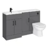 Apollo2 1500 Gloss Grey Combination Furniture Pack (excl. Pan + Cistern) W. Matt Black Handles 2 Apollo2 1500 Gloss Grey Combination Furniture Pack (excl. Pan + Cistern) W. Matt Black Handles -Duravit Bathroom Shop ap1500gmbd3