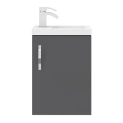 Apollo2 405mm Gloss Grey Compact Wall Hung Vanity Unit -Duravit Bathroom Shop apc2gwh4nd1