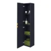 Arezzo Matt Blue Mirrored Wall Hung Tall Storage Cabinet With Brushed Brass Handles -Duravit Bathroom Shop arz763bb d3