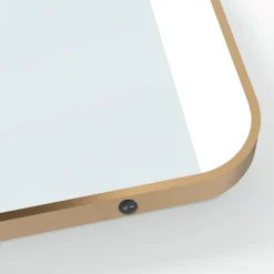 Arezzo Brushed Brass 500 X 700mm Rectangular Illuminated Strips Bathroom Mirror -Duravit Bathroom Shop arzim04bb d1