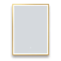 Arezzo Brushed Brass 500 X 700mm Rectangular LED Illuminated Anti-Fog Bathroom Mirror -Duravit Bathroom Shop arzim06bb d4
