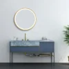 Arezzo Brushed Brass 600mm Round LED Illuminated Anti-Fog Bathroom Mirror -Duravit Bathroom Shop arzim08bb d4