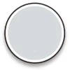 Arezzo Matt Black 600mm Round LED Illuminated Anti-Fog Bathroom Mirror -Duravit Bathroom Shop arzim08mb d3