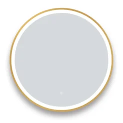 Arezzo Brushed Brass 700mm Round LED Illuminated Anti-Fog Bathroom Mirror -Duravit Bathroom Shop arzim09bb d2