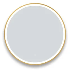 Arezzo Brushed Brass 800mm Round LED Illuminated Anti-Fog Bathroom Mirror -Duravit Bathroom Shop arzim10bb d1