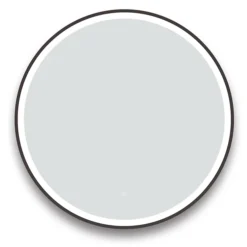 Arezzo Matt Black 800mm Round LED Illuminated Anti-Fog Bathroom Mirror -Duravit Bathroom Shop arzim10mb d1