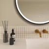 Arezzo Matt Black 800mm Round LED Illuminated Anti-Fog Bathroom Mirror -Duravit Bathroom Shop arzim10mb d3