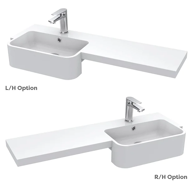 Arezzo 1000 Matt Blue Semi-Recessed Round Combination Vanity Unit (Brushed Brass Flush & Handles) 8 Arezzo 1000 Matt Blue Semi-Recessed Round Combination Vanity Unit (Brushed Brass Flush & Handles) - Image 6