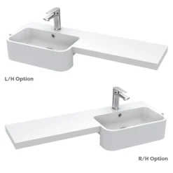 Arezzo 1000 Matt Blue Semi-Recessed Round Combination Vanity Unit (Chrome Flush & Handles) -Duravit Bathroom Shop az10bch d5