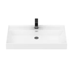 Arezzo Countertop Basin Unit - Gloss White With Black Frame - 1000mm Inc. Basin