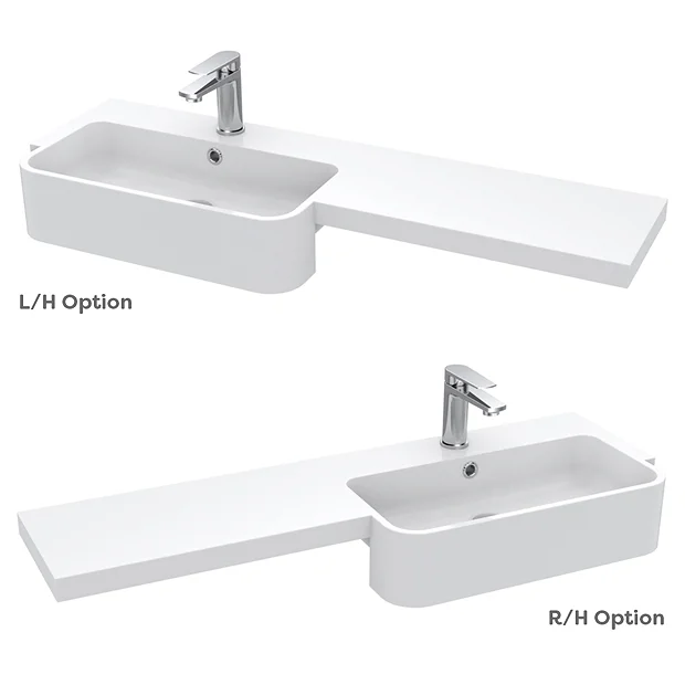 Arezzo 1100 Matt Grey Semi-Recessed Round Combination Vanity Unit (Matt Black Flush & Handles) 8 Arezzo 1100 Matt Grey Semi-Recessed Round Combination Vanity Unit (Matt Black Flush & Handles) - Image 6