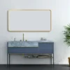 Arezzo Brushed Brass Framed Bathroom Mirror - 1400 X 700mm -Duravit Bathroom Shop az147cvbb d4