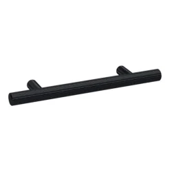 1 X Arezzo Industrial Style Knurled 'T' Bar Matt Black Handle (96mm Centres)