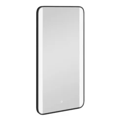 Arezzo Matt Black 600 X 1200mm Rectangular LED Illuminated Anti-Fog Bathroom Mirror -Duravit Bathroom Shop az2212mb nd2