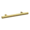 1 X Arezzo Industrial Style Knurled 'T' Bar Brushed Brass Handle (96mm Centres)
