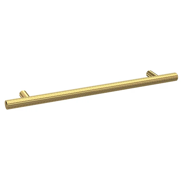 1 X Arezzo Industrial Style Knurled 'T' Bar Brushed Brass Handle (192mm Centres) 3 1 X Arezzo Industrial Style Knurled 'T' Bar Brushed Brass Handle (192mm Centres)