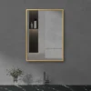 Arezzo Brushed Brass Square Edge 700 X 500 Mirror -Duravit Bathroom Shop az57bb d2