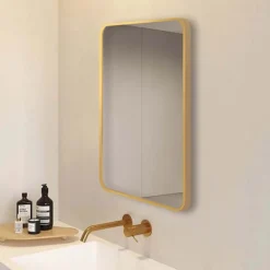 Arezzo Brushed Brass 700 X 500 Rectangular Mirror 6 Arezzo Brushed Brass 700 X 500 Rectangular Mirror -Duravit Bathroom Shop az57cvbb l