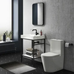 Arezzo Matt Black 700 X 500 Rectangular Mirror -Duravit Bathroom Shop az57mb d1