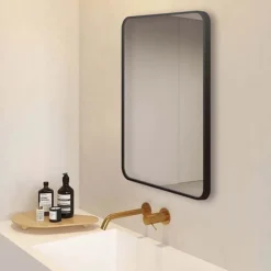 Arezzo Matt Black 700 X 500 Rectangular Mirror -Duravit Bathroom Shop az57mb d5