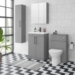 Arezzo 500 Matt Grey WC Unit With Cistern + Modern Pan -Duravit Bathroom Shop az5wcg nd4