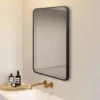 Arezzo Matt Black 800 X 600 Rectangular Mirror -Duravit Bathroom Shop az68cvmb d2