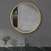 Arezzo Brushed Brass 600mm Round Mirror 2 Arezzo Brushed Brass 600mm Round Mirror -Duravit Bathroom Shop az6brmbb d2