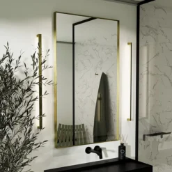 Arezzo Brushed Brass 600 X 800mm Rectangular Mirror 7 Arezzo Brushed Brass 600 X 800mm Rectangular Mirror -Duravit Bathroom Shop az6x8rbb d1