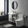 Arezzo Matt Black 700mm Round Mirror 2 Arezzo Matt Black 700mm Round Mirror -Duravit Bathroom Shop az7brm d1n