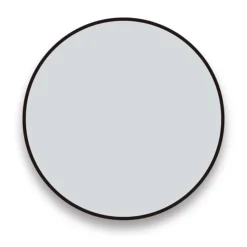 Arezzo Matt Black 700mm Round Mirror -Duravit Bathroom Shop az7brm d2